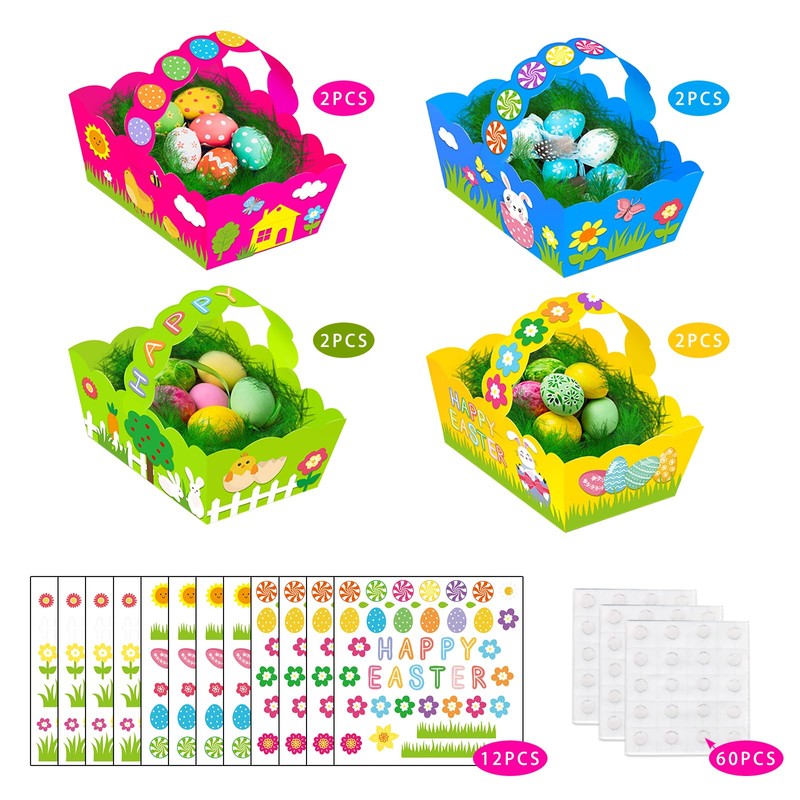 LANGFON 8 Packs Easter Gift Boxes Easter Egg Treat Boxes