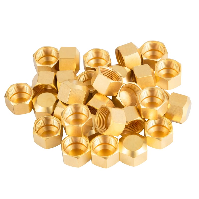 Breezliy 30PCS 3/8-Inch Brass Compression Cap Stop Valve Cap,Brass Compression