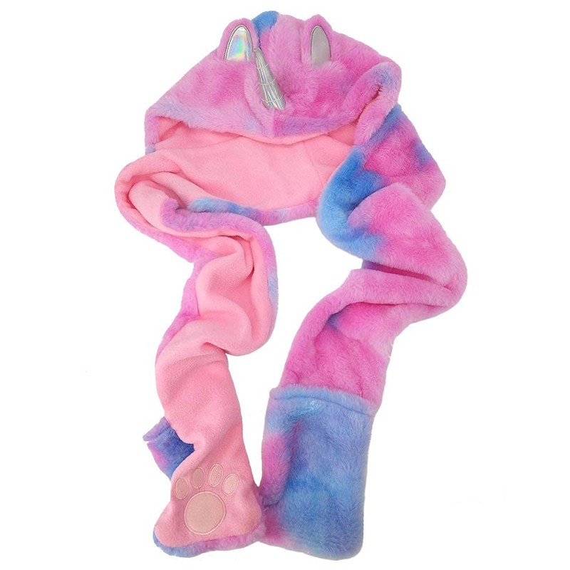 Gifts Treat Kids Unicorn Winter Hat with Scarf Plush Novelty