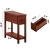 ChooChoo Narrow End Table, Small Side Table for Small Spaces,