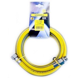 Uniroll Gas Hose Stainless Steel 1/2 Inch M/F-F/F EN15266 150 cm