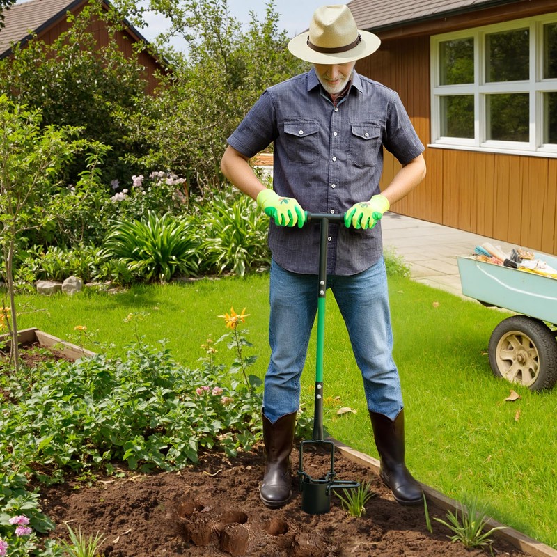 Altdorff Bulb Planter Tool, Sod Plugger with Long Handle Serrated