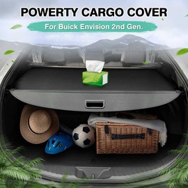 Powerty Cargo Cover for 2021-2025 2026 Buick Envision Retractable Trunk Cover Trunk Shielding Shade for Envision Accessories Cargo Luggage Cover Punch-Free