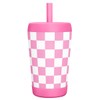 Kid Insulated Stainless Steel Tumbler with Silicone Straw, 12oz Sippy