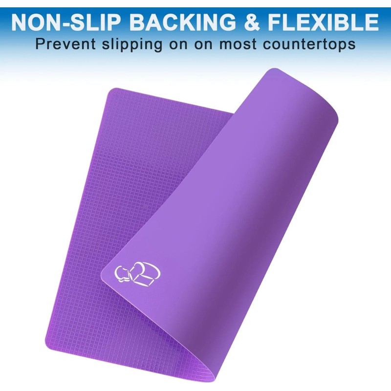 CADONO 5 Pieces Flexible Plastic Cutting Board Mats with Food