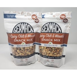 2 Pack of Snack and Nut Mixes You Choose 7oz - 8oz Bags Germack (8oz, Spicy Chili and Wasabi Snack Mix)
