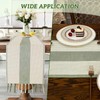 NICKLIN Table Runner with Handmade Tassels,33x183cm Table Runners for Dining