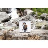 MAXIKIWI Langlebige Emaille-Kaffee- oder Tee-Camping-Tasse für drinnen und draußen, Steampunk-Katzen-Motiv,