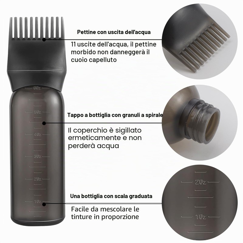 WPPQWP Applicatore Olio Capelli, Spruzzino per Capelli Ricci, 200ML Spruzzino