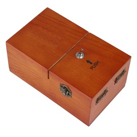 BIKING Useless Box,Creative Gifts Funny Toy Turns Itself Off Useless Box Leave Me Alone Machine Wood Brown