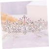 NIYANGLE Decorative Crystal Alloy Wedding Tiara Silver Pink Bridal Crown