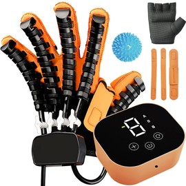 FGNJJKL Rehabilitation Robot Gloves Hemiplegia Hand Stroke Recovery Equipment with 3 Training Modes, Robot Hand Glove Finger Trainer with Strength Adjustment