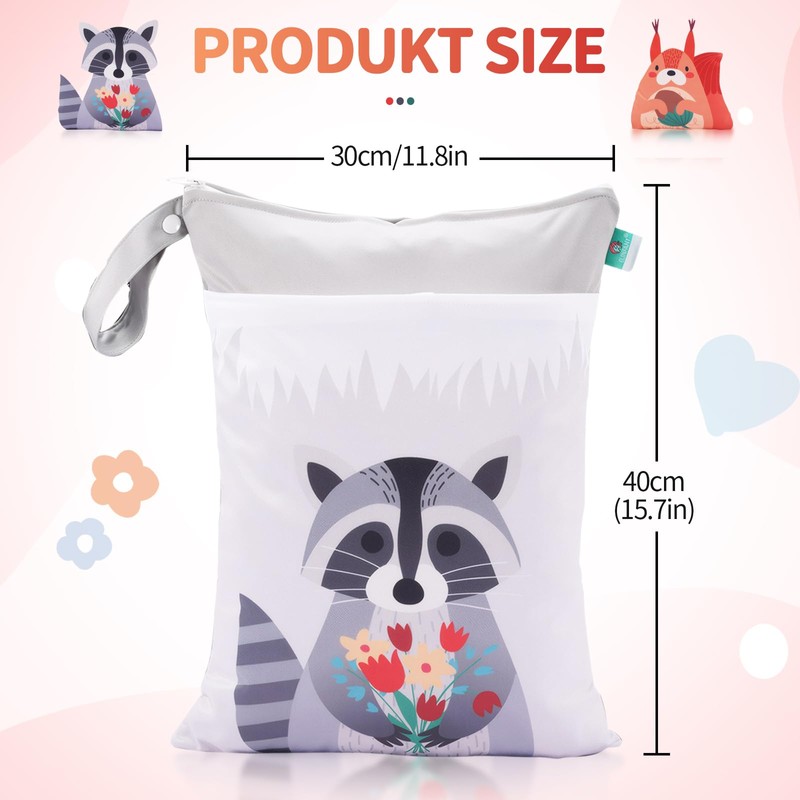 ueslwser Pack of 2 Nappy Bags, Wet Bags, Nappy Bag,