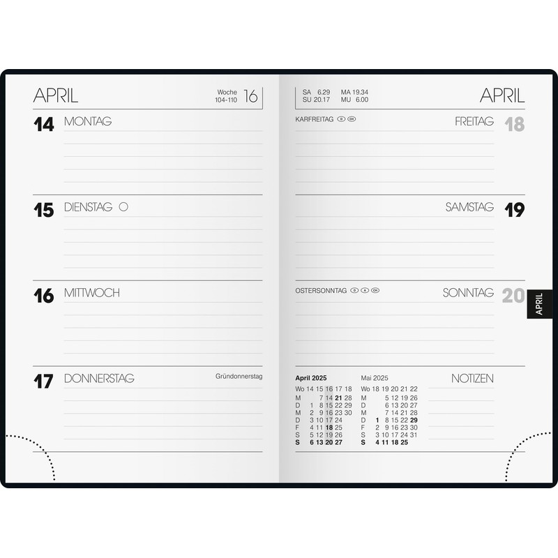 BRUNNEN Pocket Diary Model 723 (2025), 2 Pages = 1