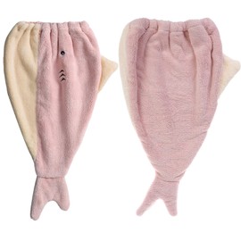 JK Home Towel Cap for Kids Hair Dry Towel Cute Shower Cap Fluffy Soft Swimming Whale