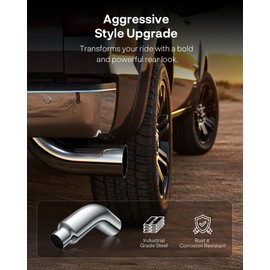 JY PERFORMANCE 4 Inch (ID) Diesel Exhaust Tip Elbow Tip 4'' Inlet 6'' Outlet 23'' Long Chrome Turndown Exhaust Tip
