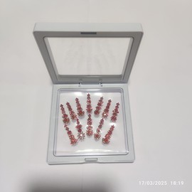12 Bindi Box Long Crystal Bindis Bridal face Jewels Forehead Tika (With Extra Crystal Stones) | wedding makeup party event body art temporary tattoo Indian Bindi for women (Red)