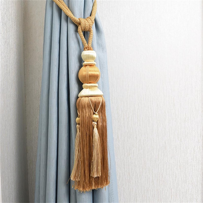 1 Pair Curtain Tiebacks Holdbacks Clip Binding Rope Tie Backs