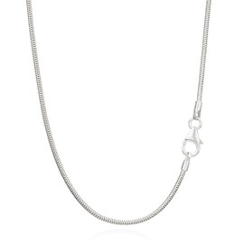 NKlaus 1.2 mm Snake Chain Silver Necklace (Length Selectable 38 cm - 55 cm) 925 Sterling Silver Necklace, Sterling Silver