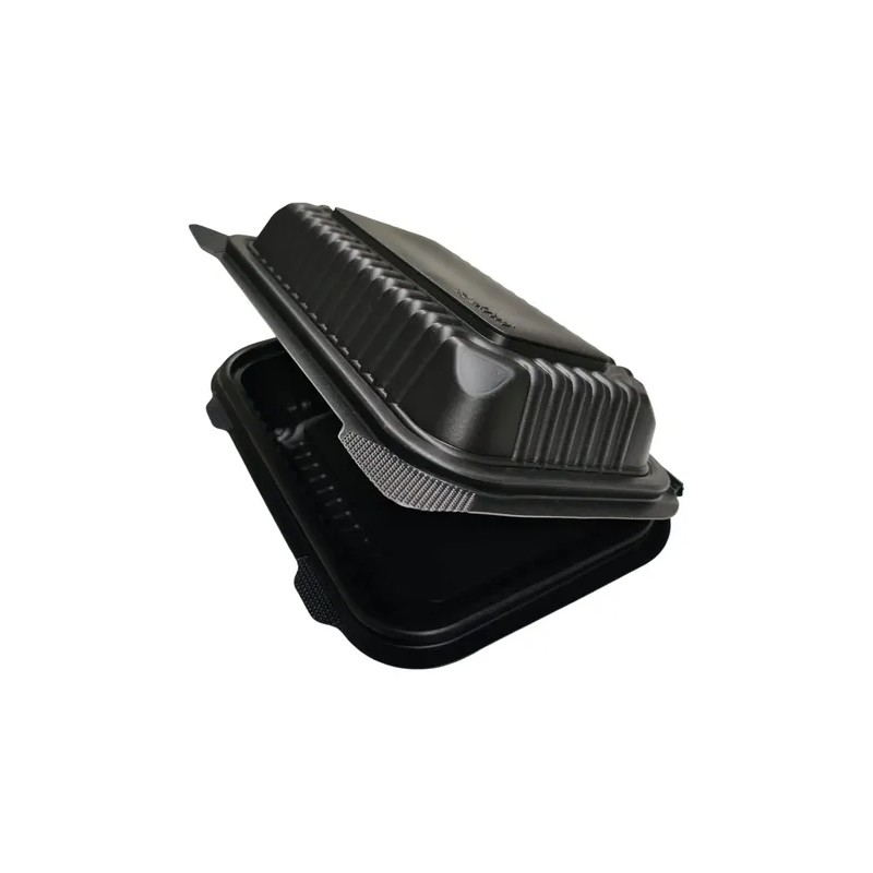 Contenedor Liso 9x6 Pulgadas Desechable Biodegradable 150pzs
