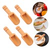 ABOOFAN 6pcs Wooden Round Handle Teaspoon Scoop for Kitchen and