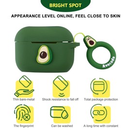 Gatuida 2pcs Adorable Avocado Earphone Storage Cover Protective Case for Lightweight and Earphone Container Cartoon Design for Safe Travel and Organization