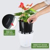 Dexceder 11x10 Inches High Gloss Self Watering Planter Indoor Outdoor,