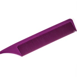 Vellen Hair Professional 9 Inch rat tail combs for hair stylists, PEI Material 430°F Heat Resistant and Antistatic, Pin tail comb with Long stainless steel - 3 Pack (Purple)