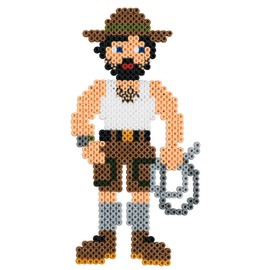 Hama Perlen 3154 Adventure Gift Set with Approx. 4,000 Colourful Midi Iron-On Beads with Diameter 5 mm, Motif Template and 2 Pin Plates Including Ironing Paper, Creative Craft Fun for Young and Old