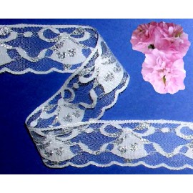 Unbranded Bridal Silver Lace Trim 10 Yards X 1-3/4" Bell Scalloped D45BV CLOSEOUT
