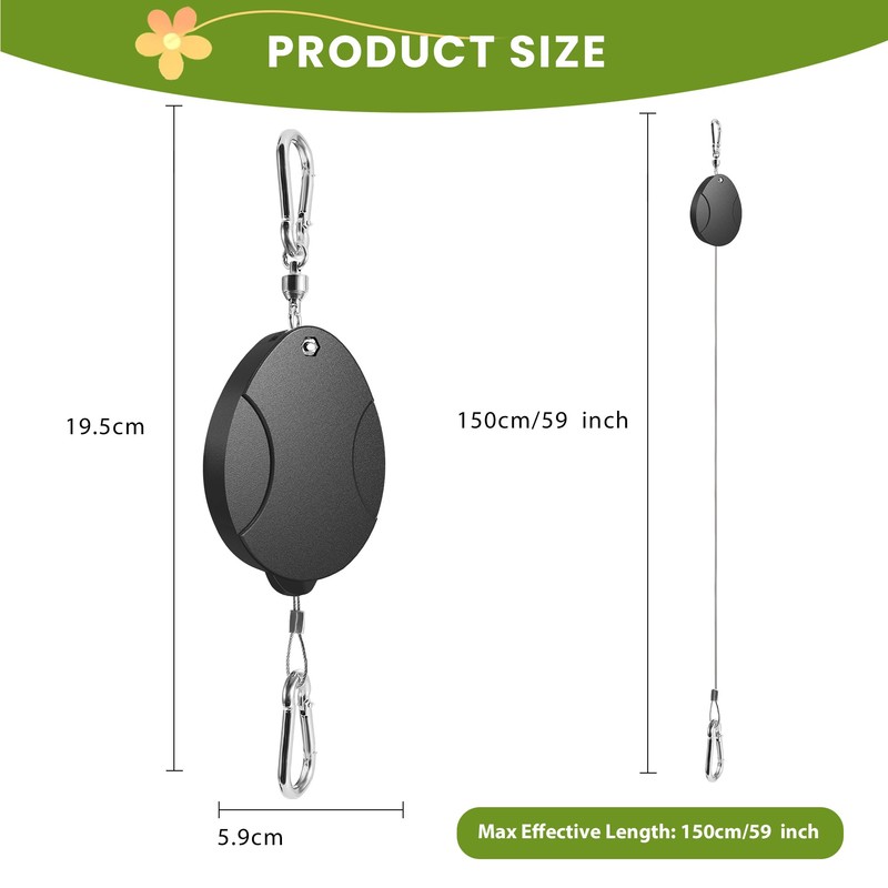 2025 Upgraded Retractable Plant Hanger - Heavy Duty Plant Pulleys