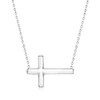Ross-Simons Italian Sterling Silver Sideways Cross Necklace. 16 inches