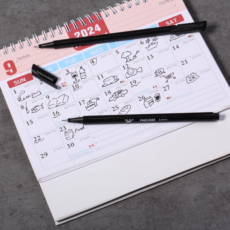 Mr. Pen- Fineliner Pens Black, 12 Pack, Ergonomic Triangular Barrels,