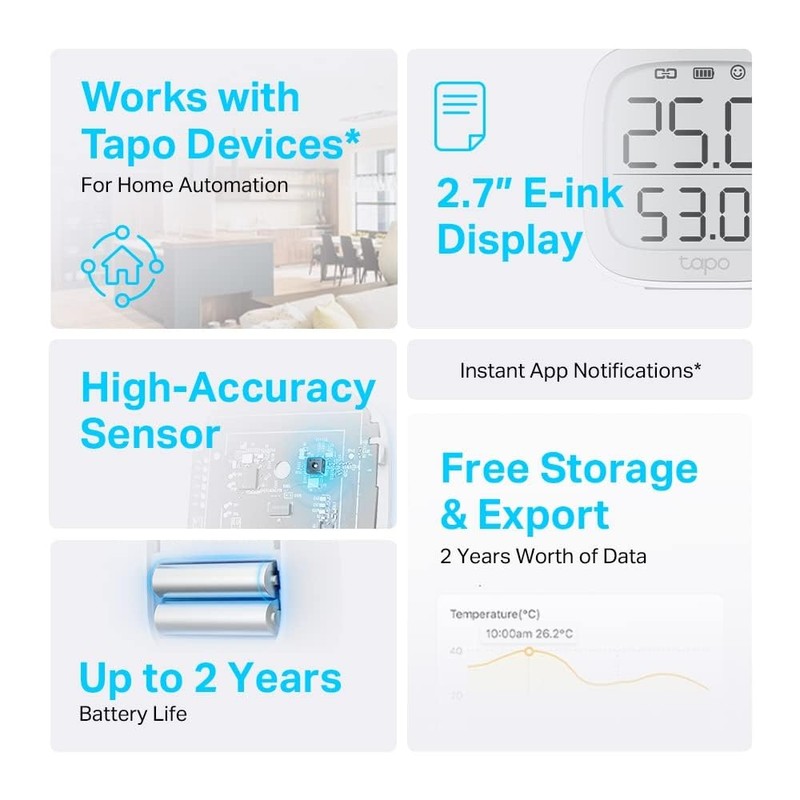 Tapo TP-Link T315 Smart Home Temperature and Humidity Meter, Digital
