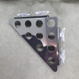 Coral Frag Rack,***NEW 10 HOLE ACRYLIC CORNER FRAG RACK***, zoa, sps, coral frag plugs. (Smokey Black)