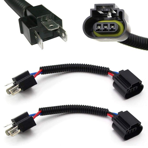 (2) iJDMTOY H4 9003 To H13 9008 Pigtail Wire Wiring