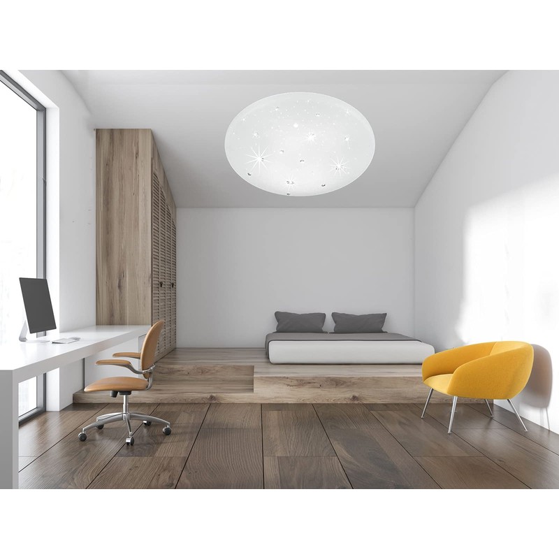 Reality Leuchten R62732800 LED Ceiling Light Agate Acrylic White 11.5