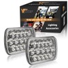 Partsam 2PCS Rectangle H6054 LED Headlights 5x7 7x6 Headlamp Hi/Low