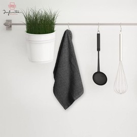 Infinitee Xclusives 100% Cotton Kitchen Towels 15x25 Inch Ultra Soft Tea Towels Super Absorbent Terry Dish Towels for Kitchen Linens Grey - Cleaning