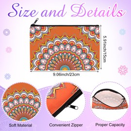 Hillban 36 Pcs Bulk Gifts Cosmetic Bags for Women Canvas Bag Bulk Inspirational Cute Makeup Bag Motivational Travel Cosmetic Pouch Beautiful Gifts for Teacher, 12 Styles(Mandala)