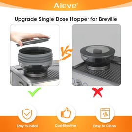 AIEVE Silicone Bellow Compatible for Breville Barista Express, Single Dose Hopper for Breville Espresso Machine,Gray