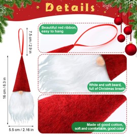 40 Pieces 10 Styles Gnome Christmas Ornaments Christmas Tree Hanging Gnomes Swedish Handmade Plush Gnomes Santa Elf Hanging Home Decorations for Christmas Tree Party Decor(6.8 Inch)