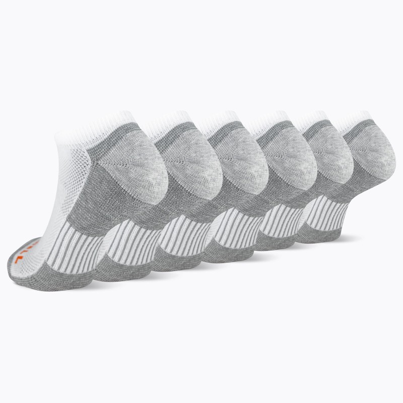 Merrell Recycled Cushion Low Cut Sock 6 Pair Pack, White,