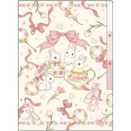 Takei Miki [Pocket File] A5 Clear File 3 Pockets/Elegant Rabbit Animal