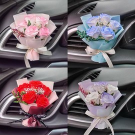 STACTOM Car Flower Bouquet Air Freshener Vent Clips Mini Bouquet Dried Flower For Car and Household Decoration Car Vent Clip Auto Interior Accessories
