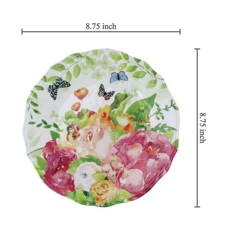 UPware Melamine Salad Plate Set of 6, BPA-Free Dishwasher Safe