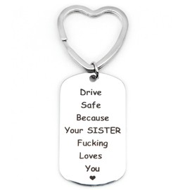 Funny Sister Brother 2024 Graduation Stocking Stuffers Gift from Sister Birthday Christmas Valentine Gift for Big Little Sisters Brothers Cute Drive Safe Gift for Friends Besties Girls Boys BFF