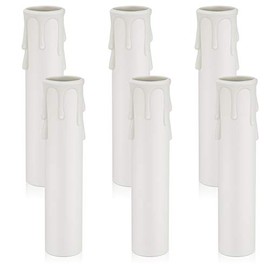 DiCUNO E12 Candle Socket Covers, 4 Inch Candelabra Base, Plastic Candle Covers Sleeves for Chandelier, 6 Pcs
