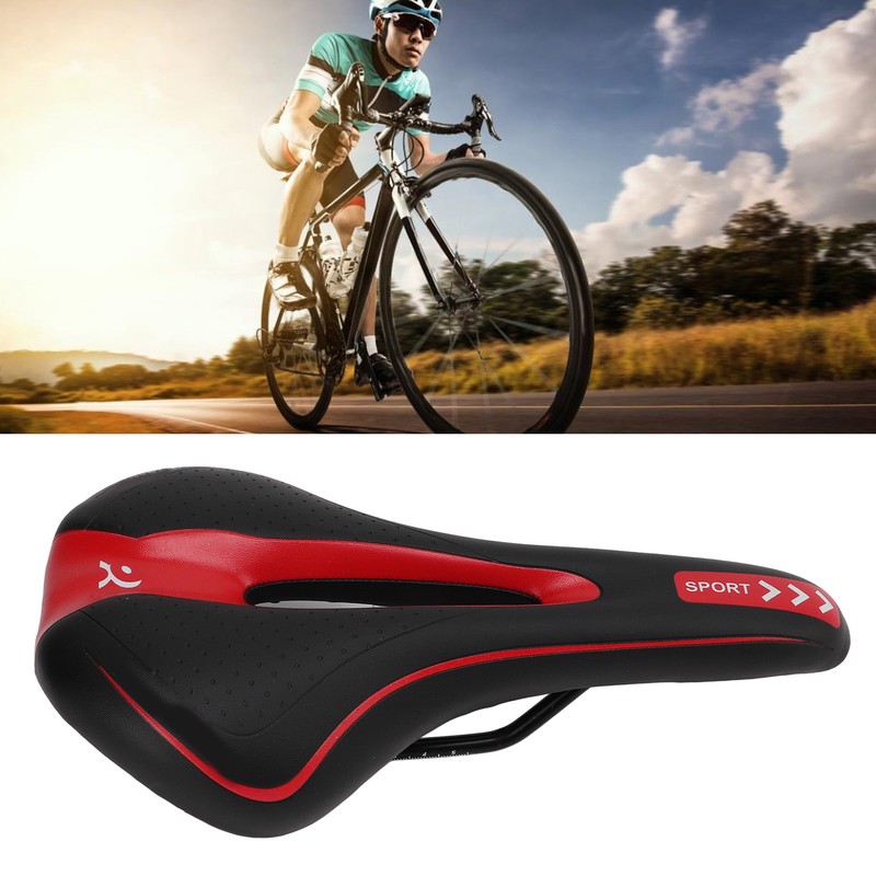 Bike Saddle Steel Adjustable Shock Resistant Hollow Mountain Bike Seat