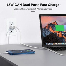 65W USB C Wall Outlet,NineLeaf 15A High Speed Charging Wall Receptacle for Laptop, Tamper Resistant,Type C Supports PD 3.0 & PPS, Type A Supports Quick Charger 3.0, UL Listed, White,3PK